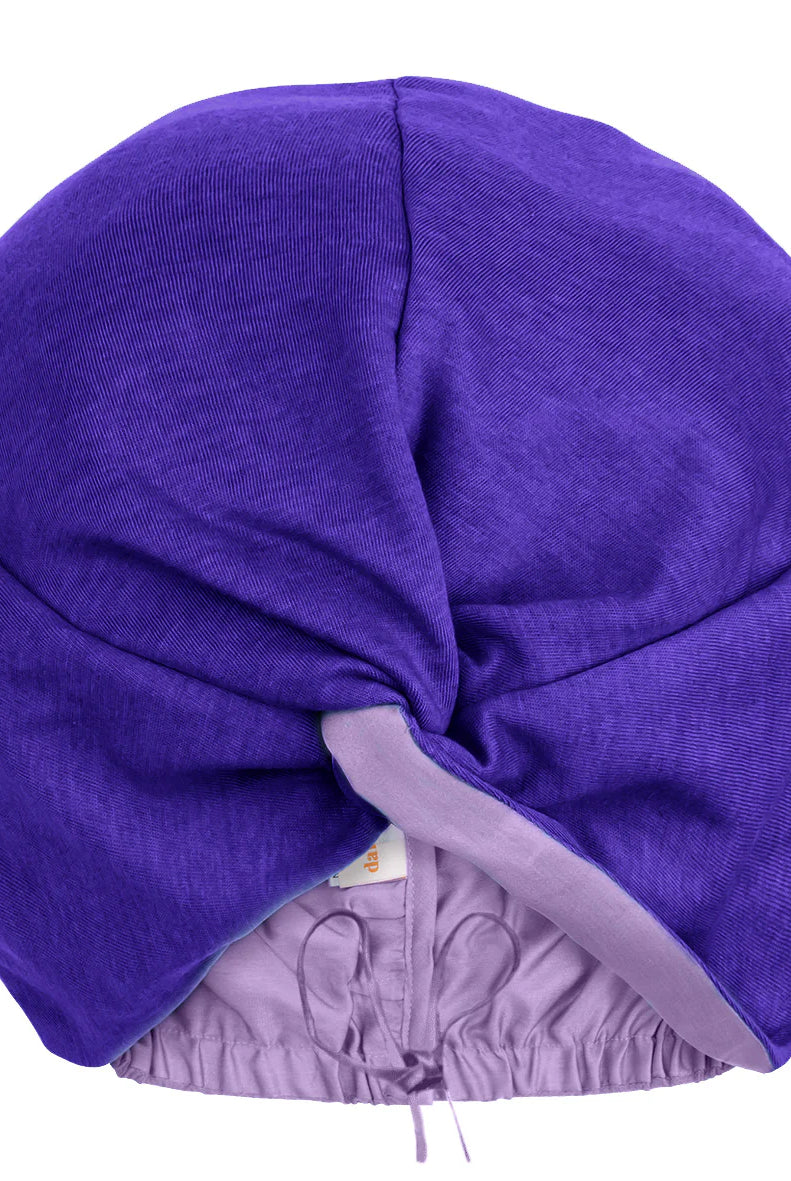 REVERSIBLE SATIN SLEEP BONNET - PURPLE & LILAC